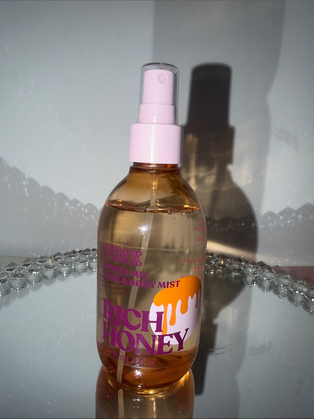 PINK Victoria's Secret Rich Honey Body Mist - Pink & Amber